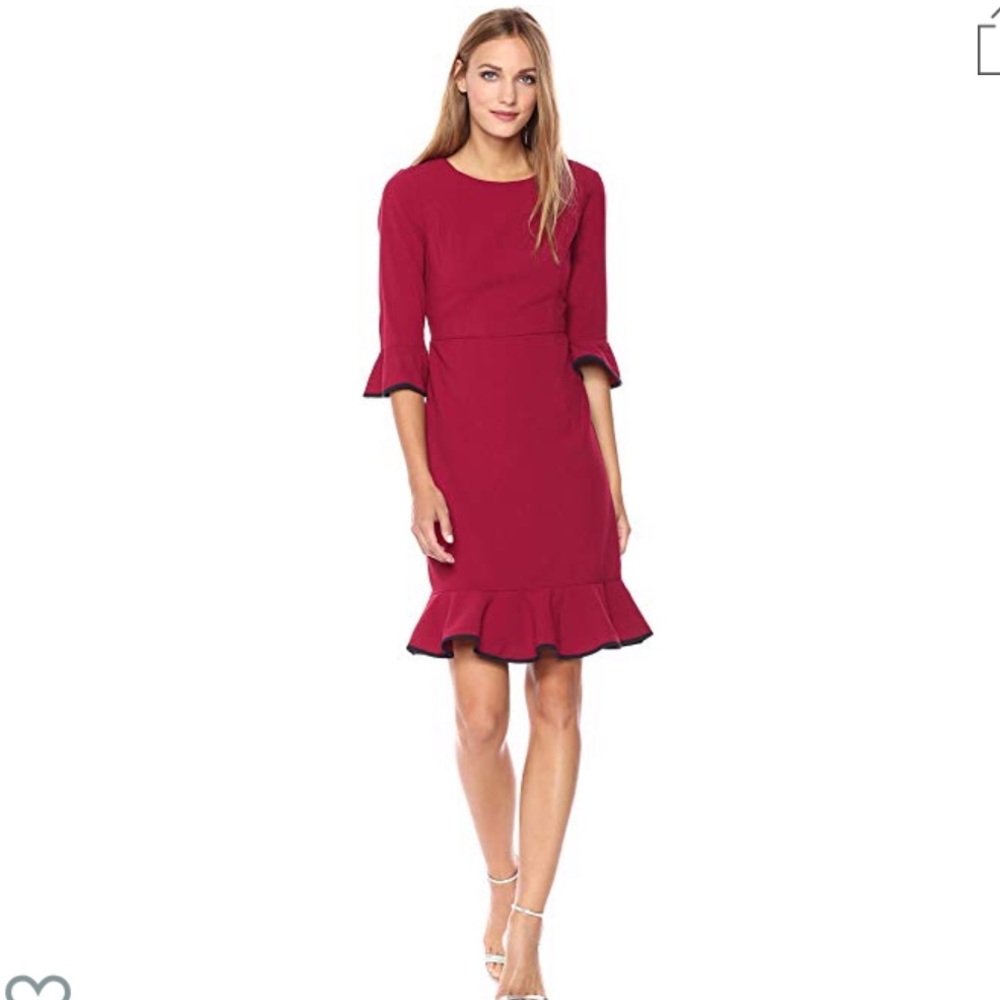 Nanette Lepore Red Ruffle Hem Dress